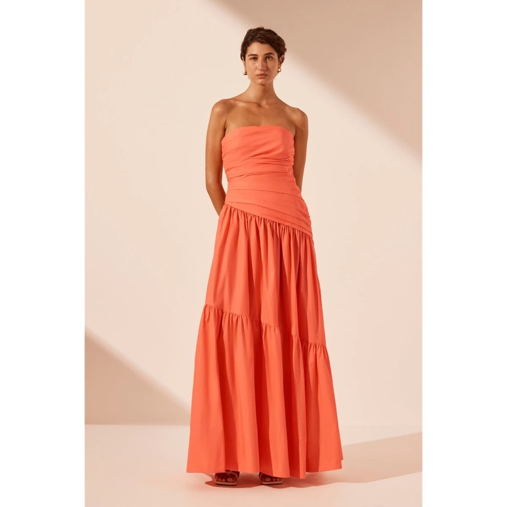 Shona Joy Maiori Strapless Coral Maxi - US Size 2